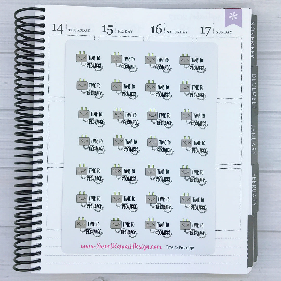 Kawaii Time to Recharge Stickers