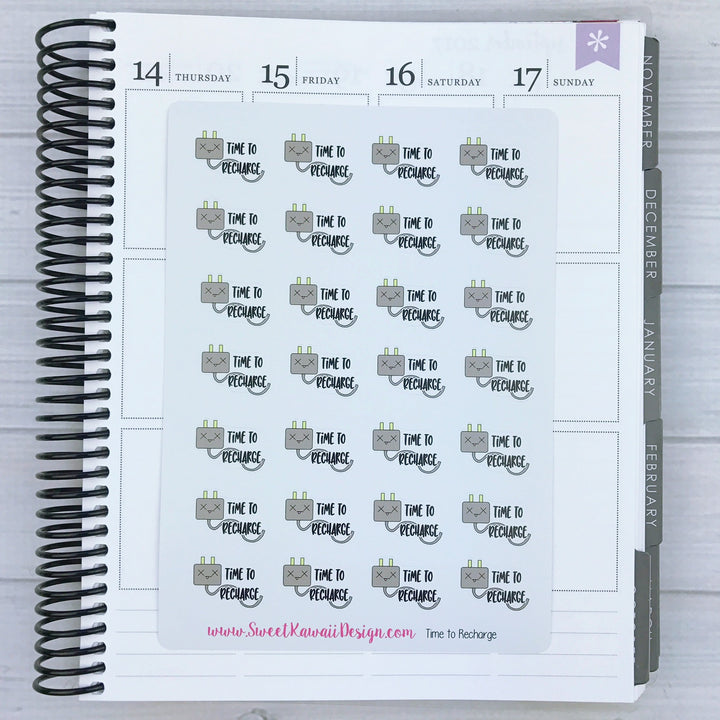 Kawaii Time to Recharge Stickers