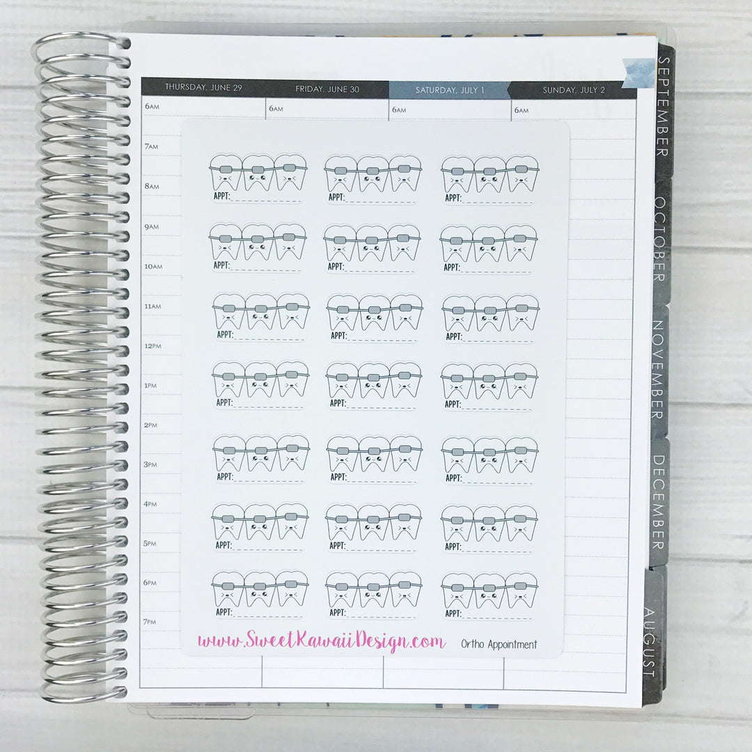 Kawaii Ortho Appointment Stickers