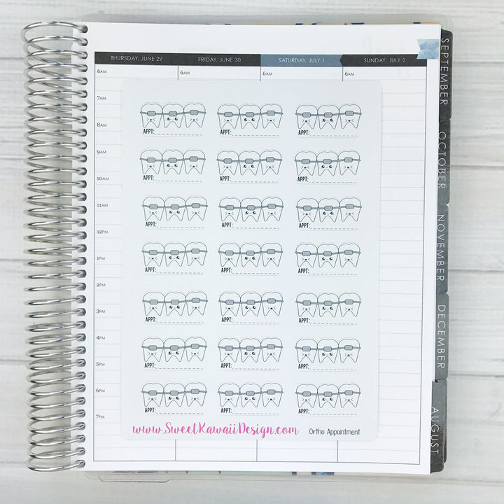 Kawaii Ortho Appointment Stickers