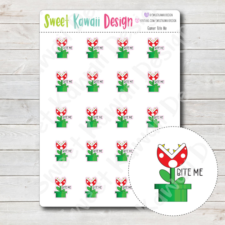 Kawaii Gamer Stickers - Bite Me