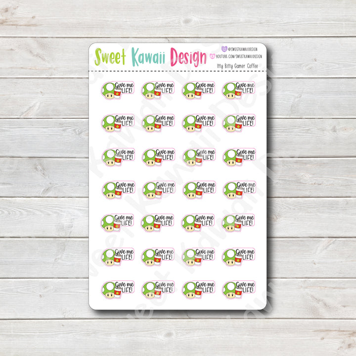 Kawaii Gamer Stickers - Coffee