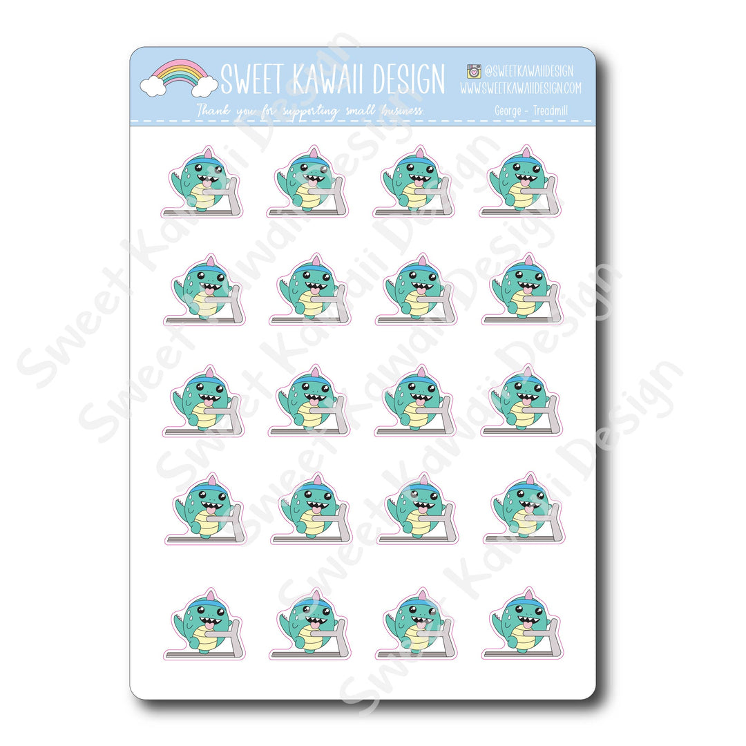 Kawaii George Stickers - Treadmill