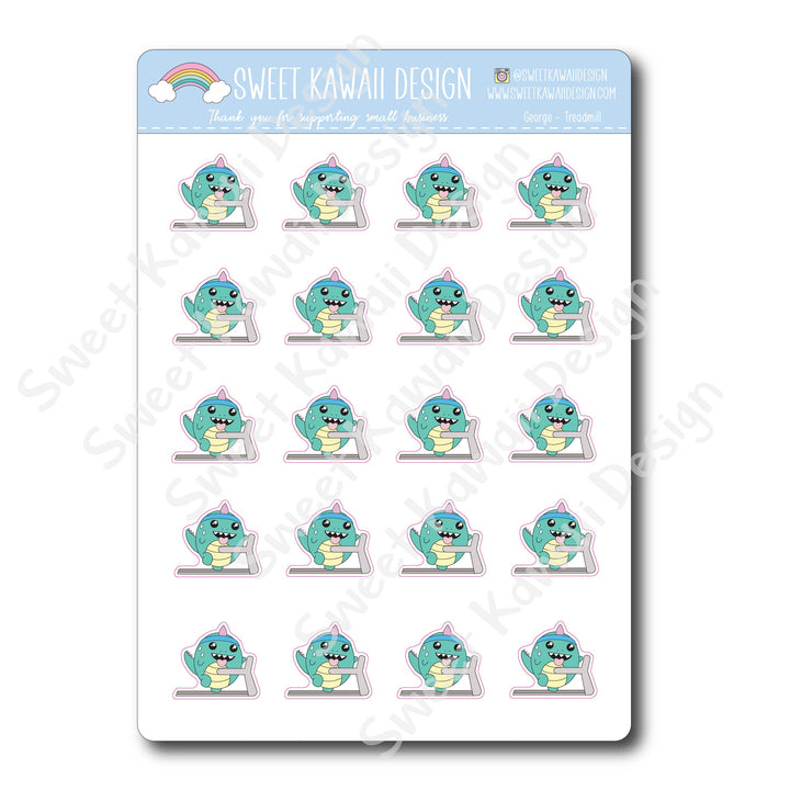 Kawaii George Stickers - Treadmill