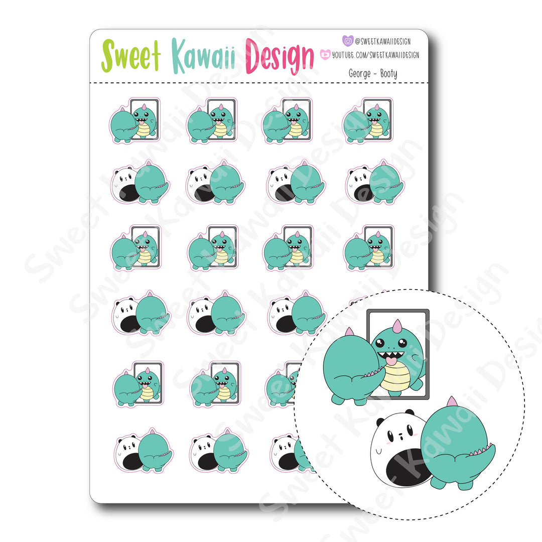 Kawaii George Stickers - Booty