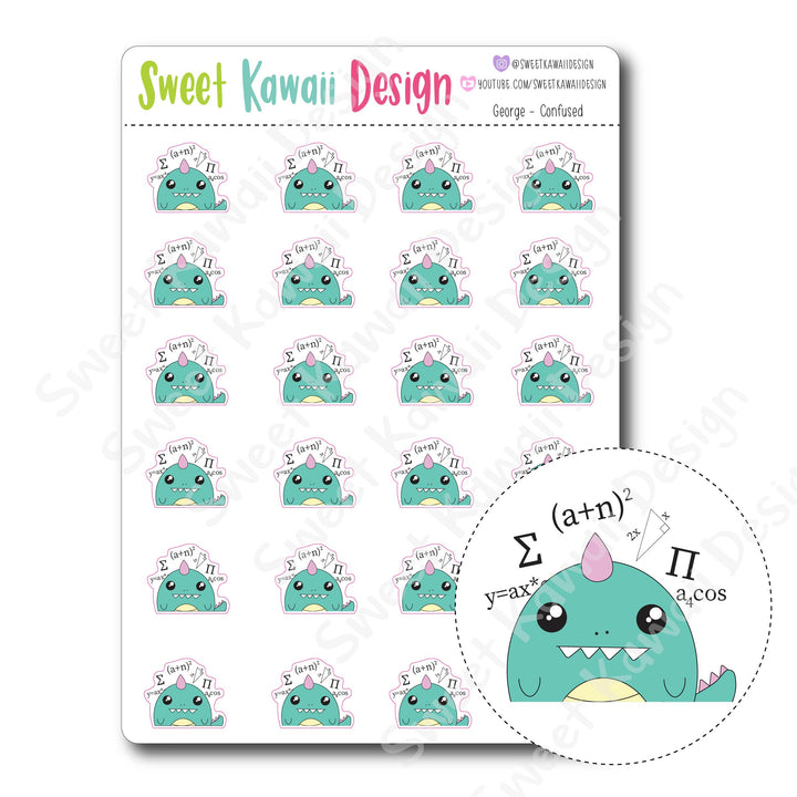 Kawaii George Stickers - Confused