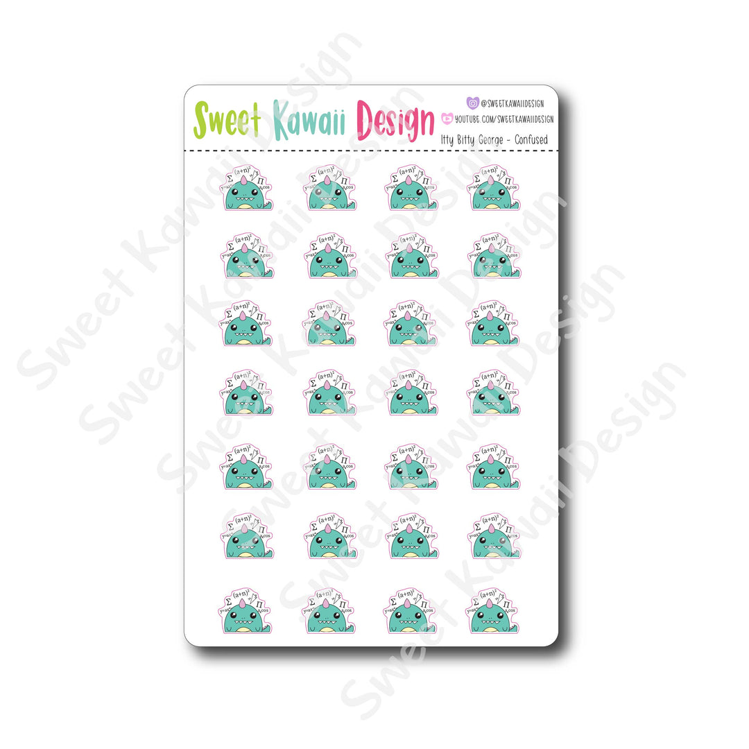 Kawaii George Stickers - Confused