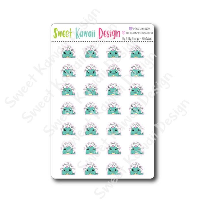 Kawaii George Stickers - Confused