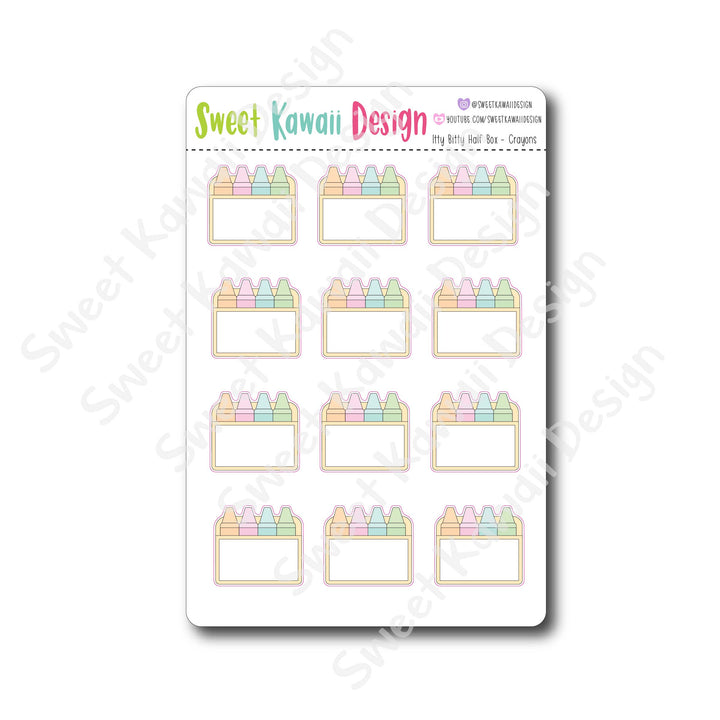 Kawaii Half Box Crayon Stickers