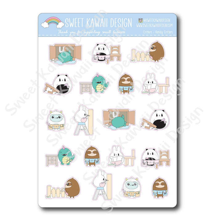 Kawaii Critter Stickers - Handy Critters