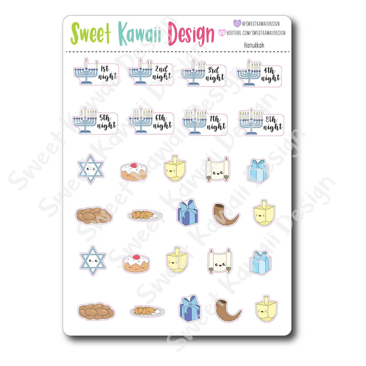 Kawaii Hanukkah Stickers