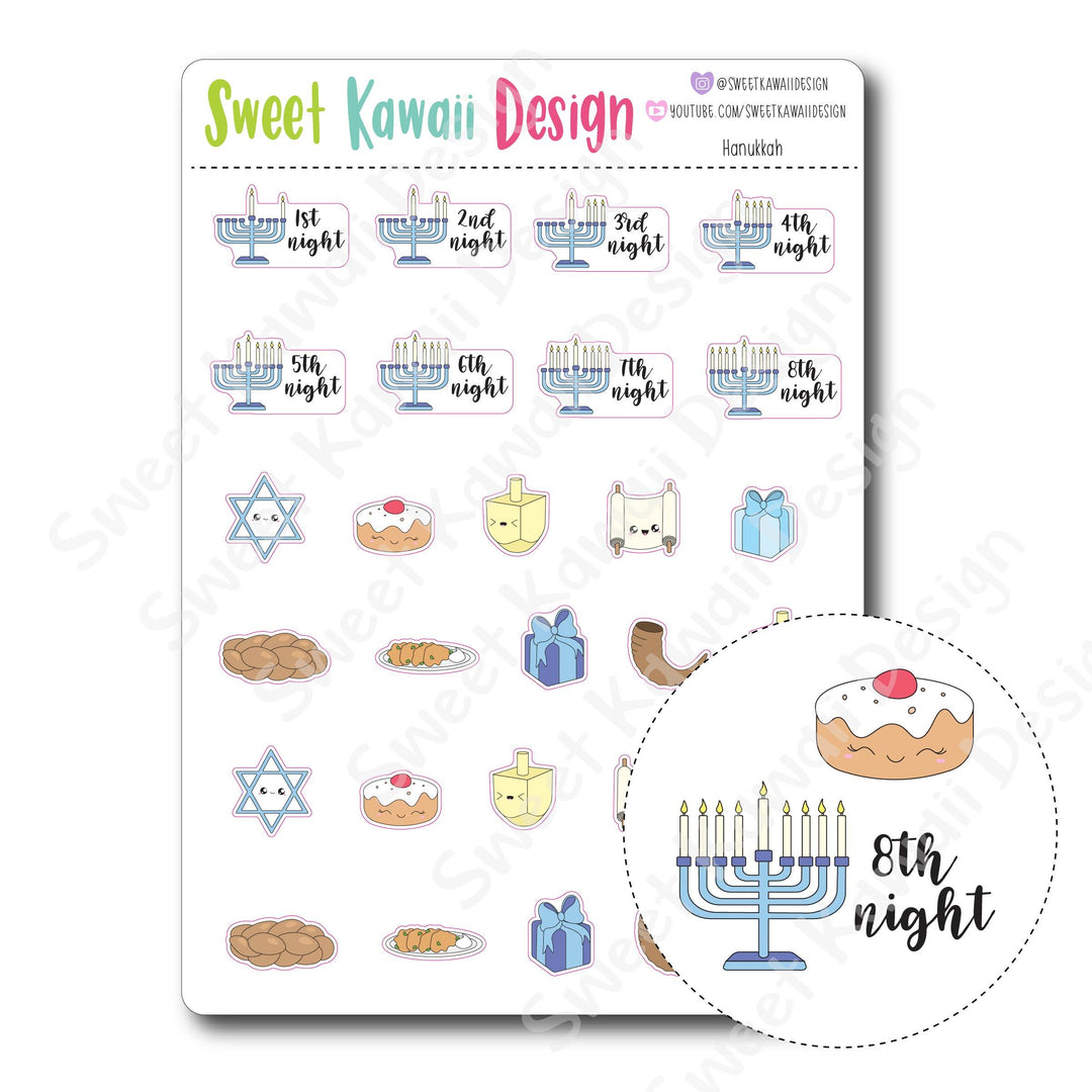 Kawaii Hanukkah Stickers