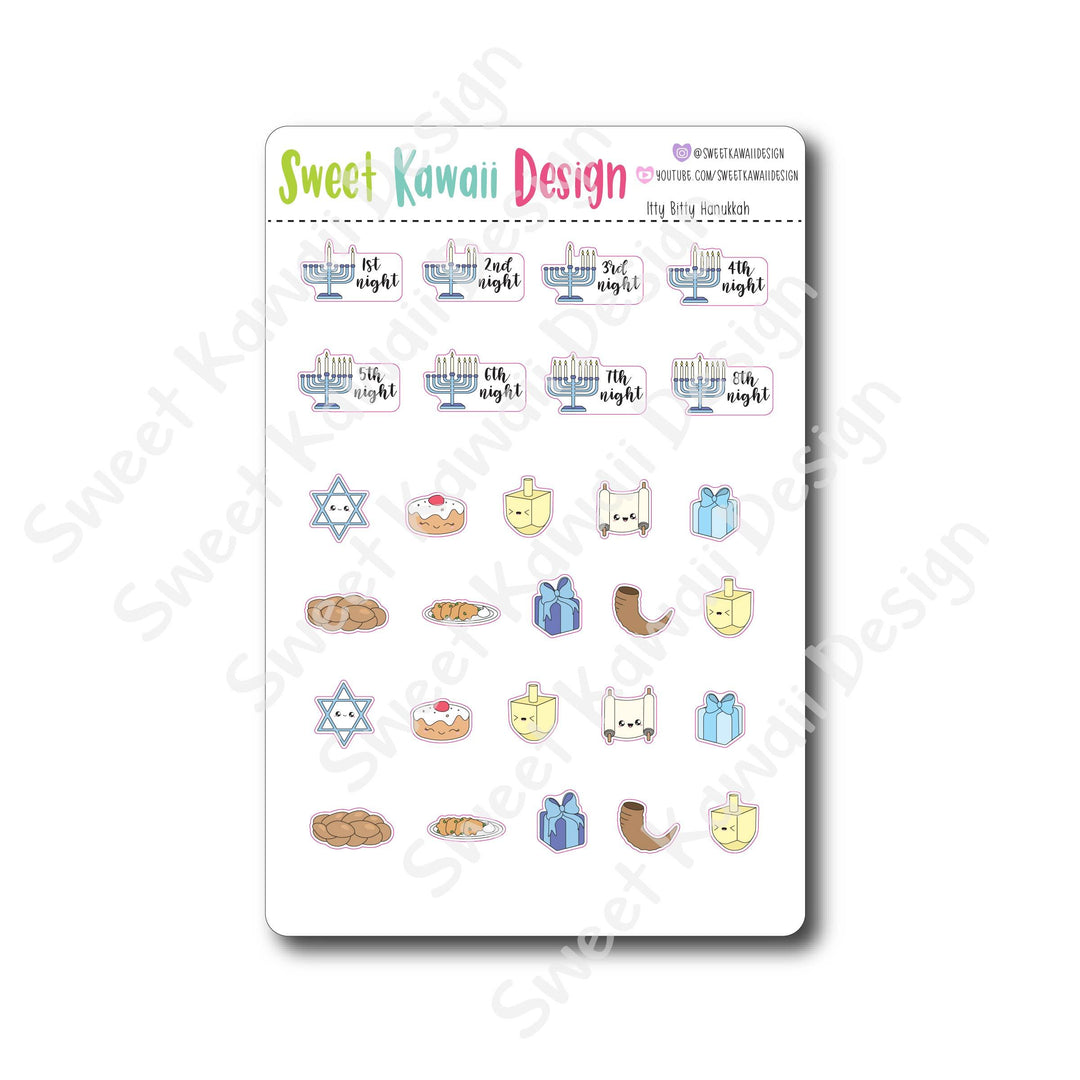 Kawaii Hanukkah Stickers