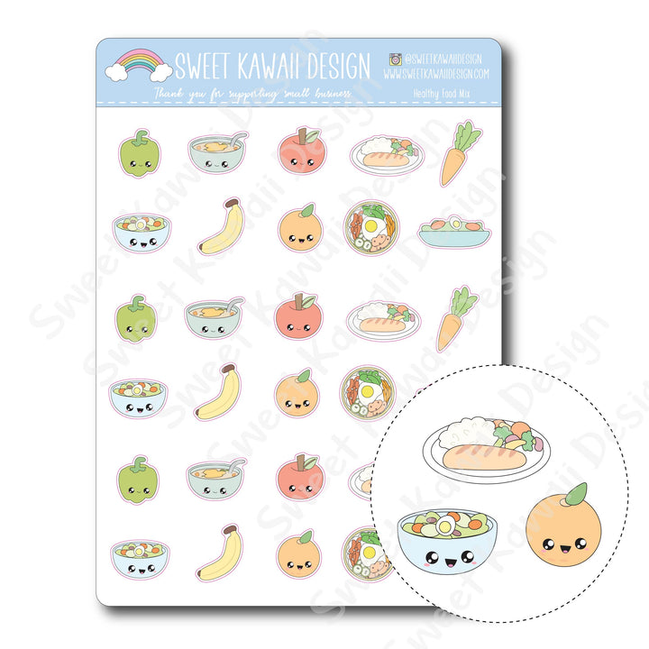 Kawaii Healthy Food Stickers