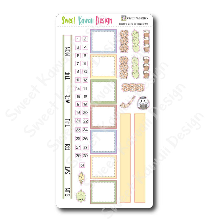 Kawaii Hobonichi Weeks Stickers - Oktoberfest