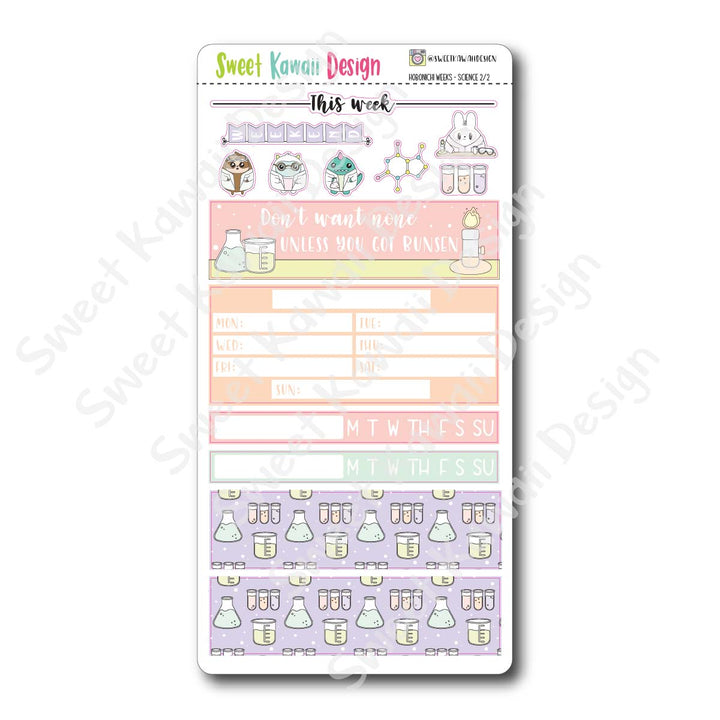 Kawaii Hobonichi Weeks Stickers - Science