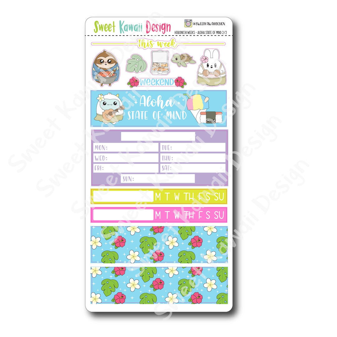 Kawaii Hobonichi Weeks Stickers - Aloha State of Mind