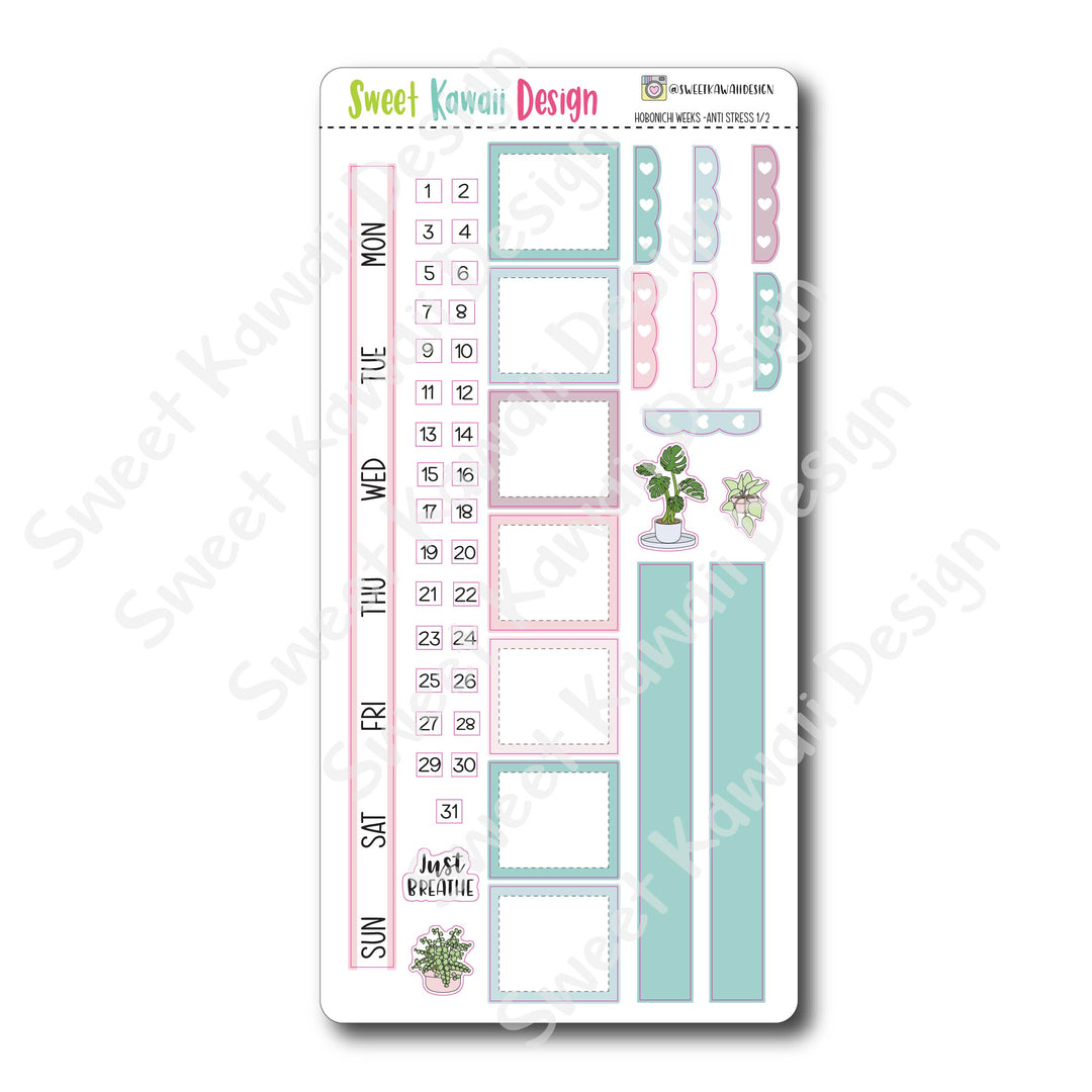 Kawaii Hobonichi Weeks Stickers - Anti Stress