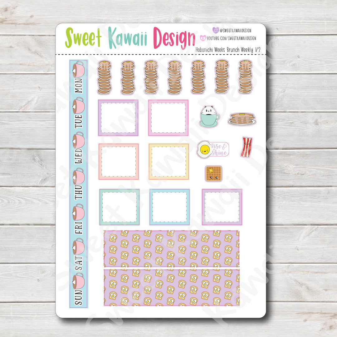 Kawaii Hobonichi Weeks Stickers - Brunch Kit