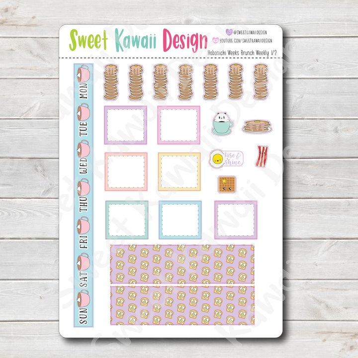 Kawaii Hobonichi Weeks Stickers - Brunch Kit
