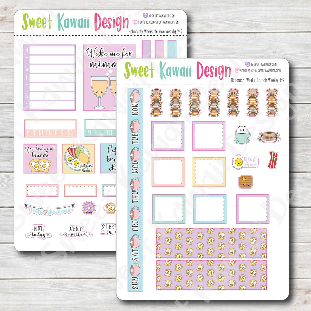 Kawaii Hobonichi Weeks Stickers - Brunch Kit