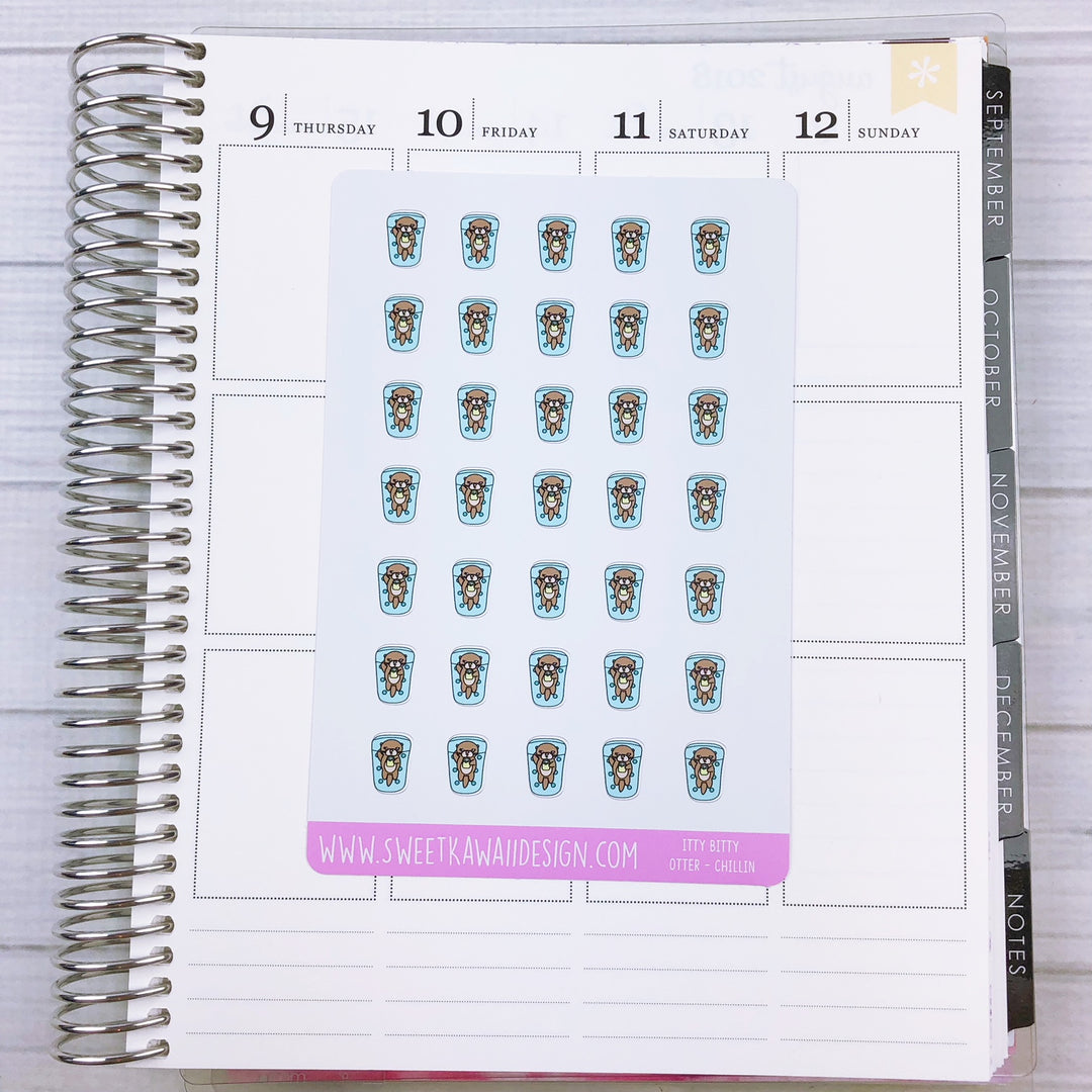 Kawaii Otter Stickers - Chillin