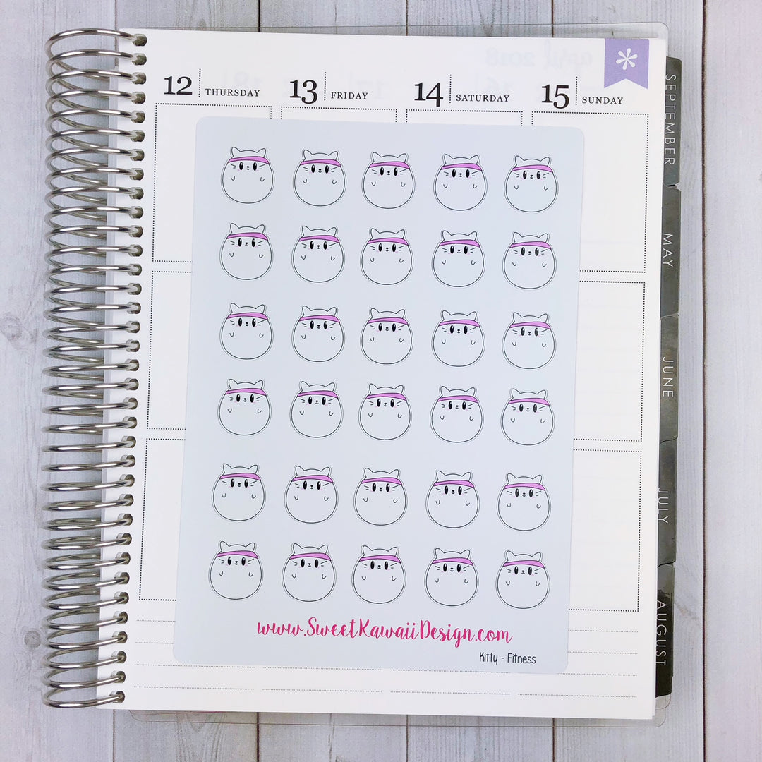 Kawaii White Kitty Stickers - Different Options Available