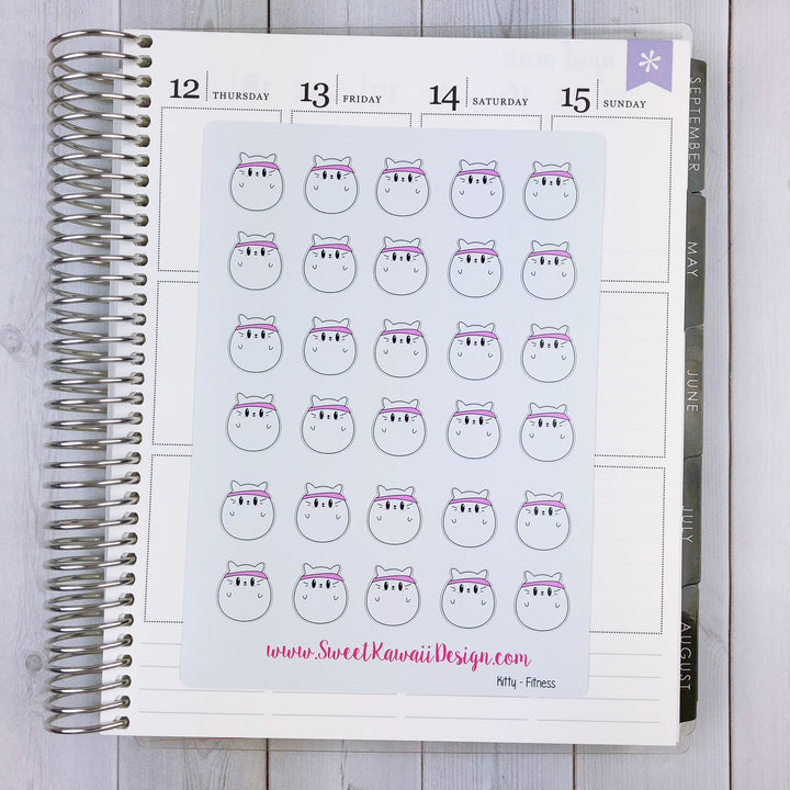 Kawaii White Kitty Stickers - Different Options Available