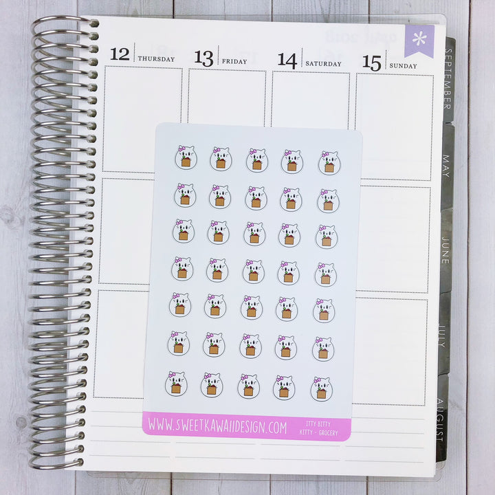 Kawaii White Kitty Stickers - Different Options Available