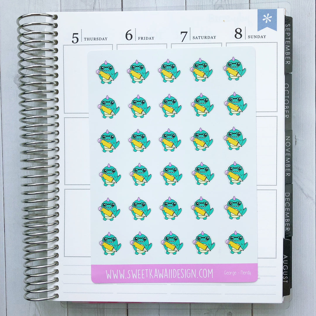 Kawaii George Stickers - Nerdy