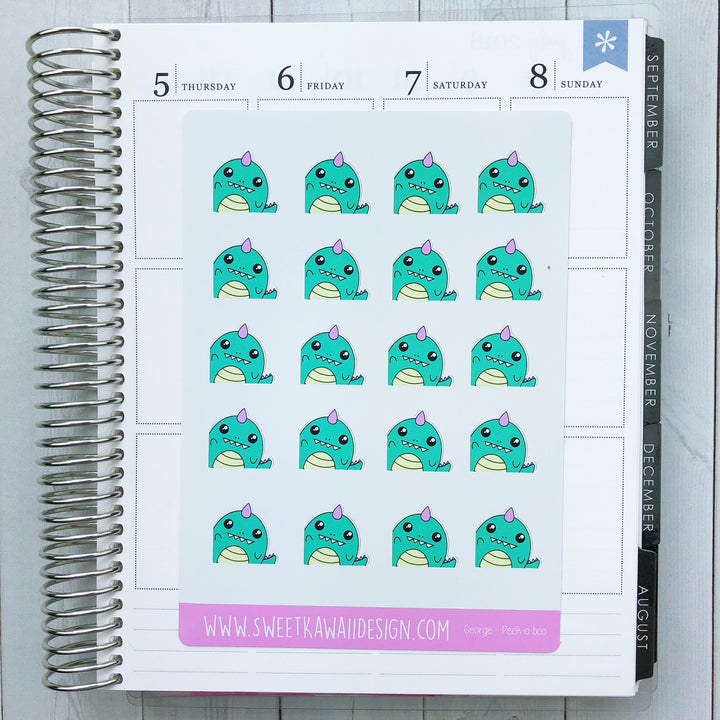 Kawaii George Stickers - Peek-a-boo