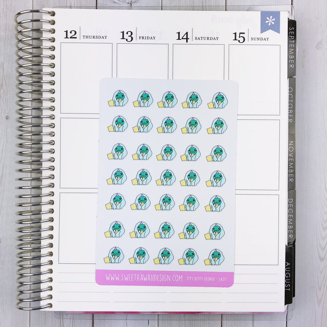 Kawaii George Stickers - Lazy