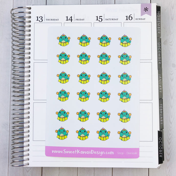 Kawaii George Stickers - Cheerleader
