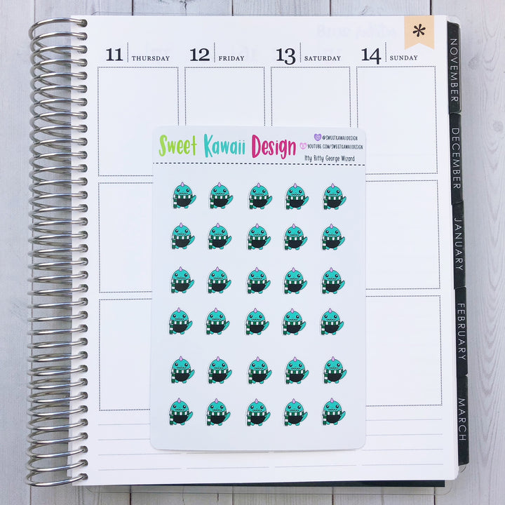 Kawaii George Stickers - Wizard