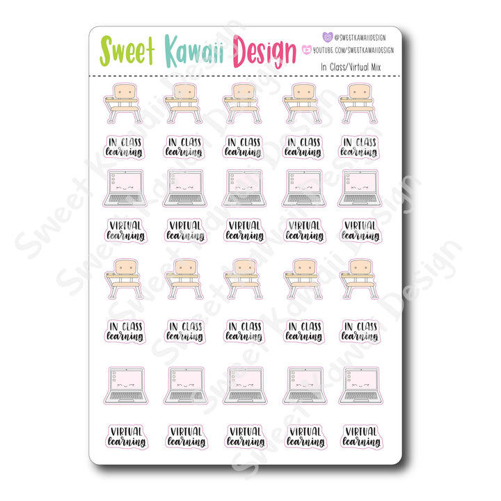 Kawaii In Class/ Virtual Class Mix Stickers
