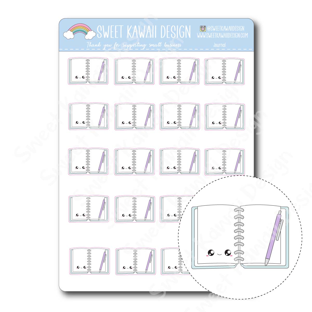 Kawaii Journal Stickers – Sweet Kawaii Design