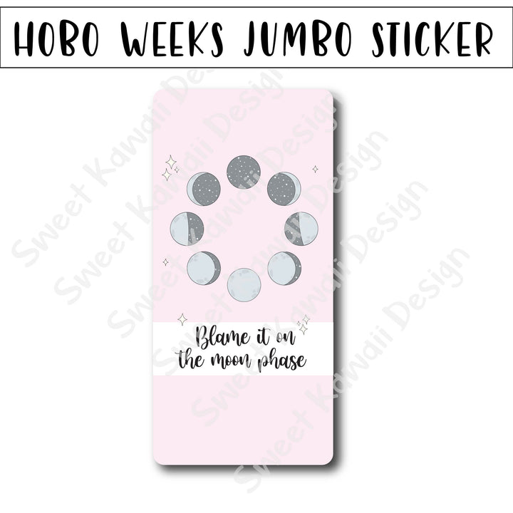 Kawaii Jumbo Sticker - Moon Phase - Size Options Available