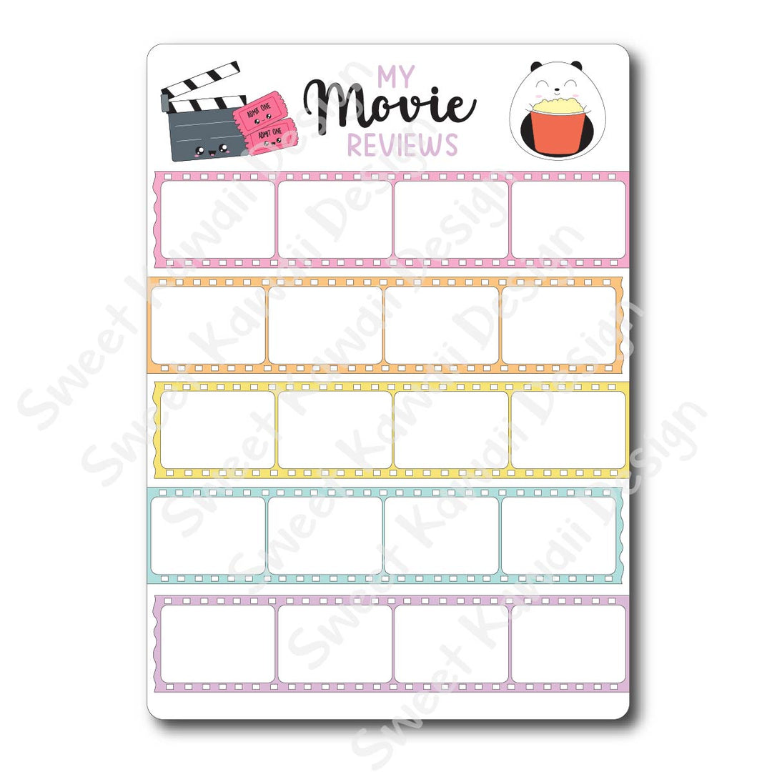Kawaii Jumbo Sticker - 5x7 Movie Tracker
