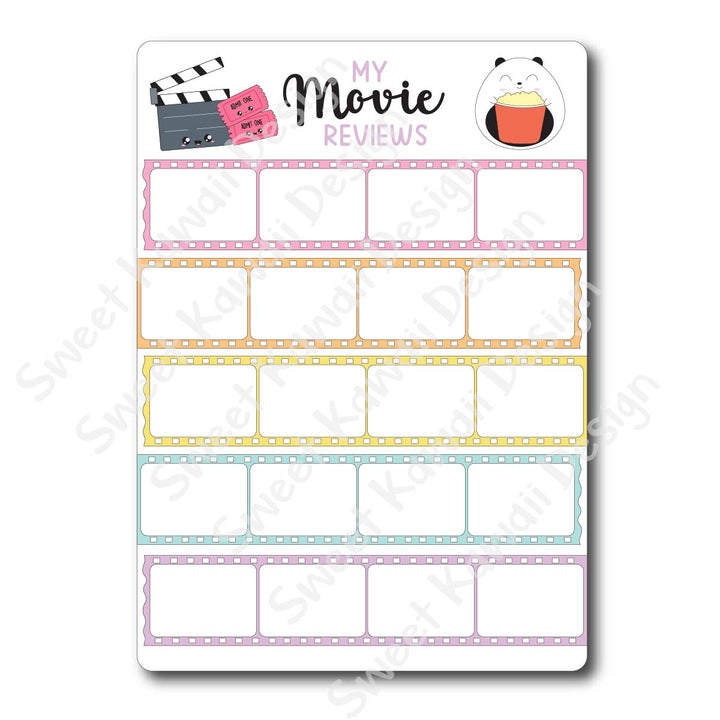 Kawaii Jumbo Sticker - 5x7 Movie Tracker