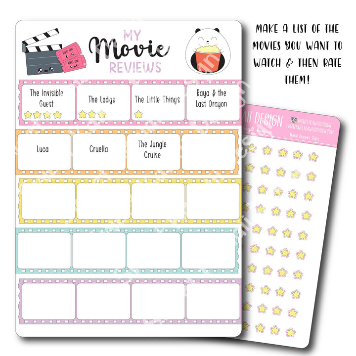 Kawaii Jumbo Sticker - 5x7 Movie Tracker