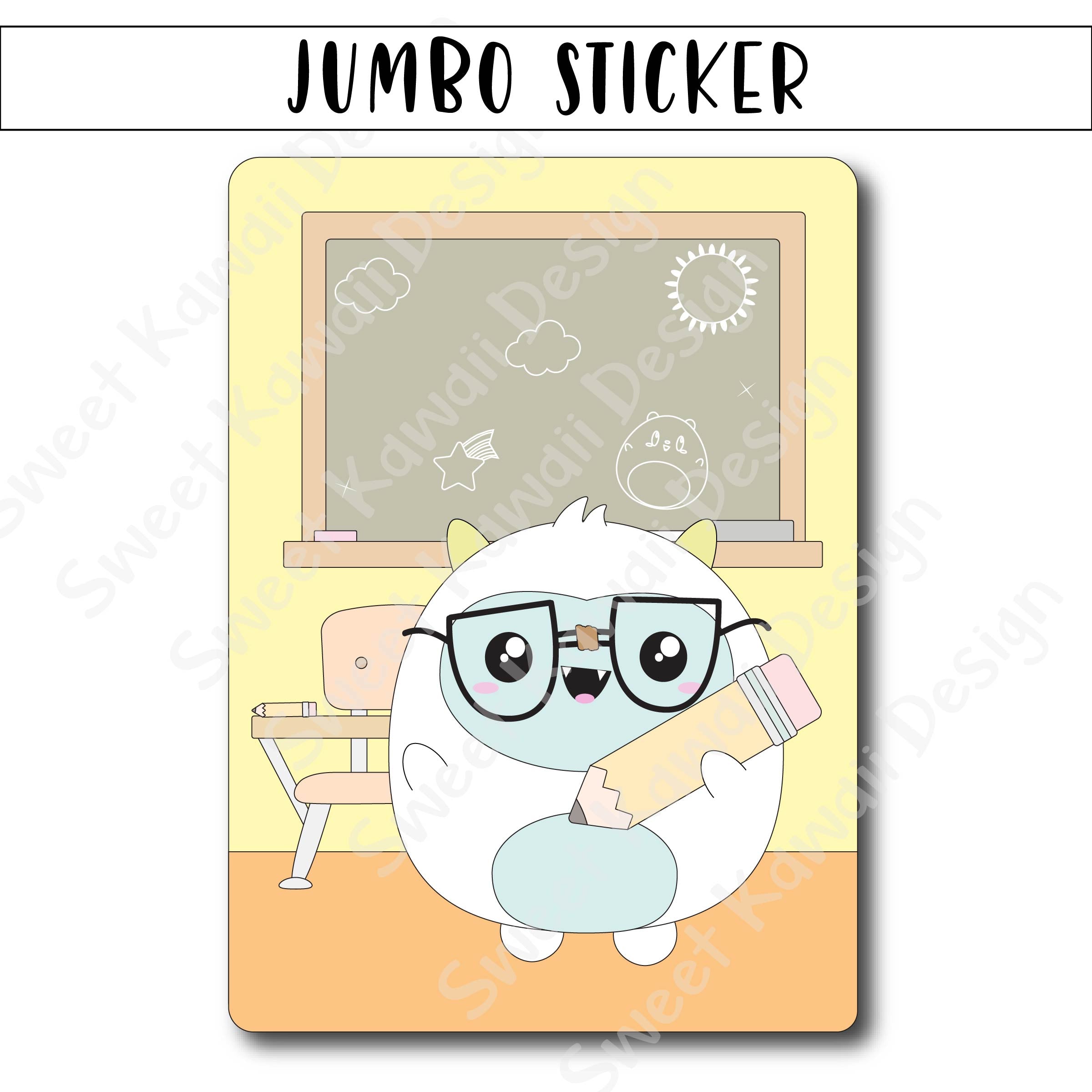 Kawaii Jumbo Sticker - Teacher Frank - Size Options Available