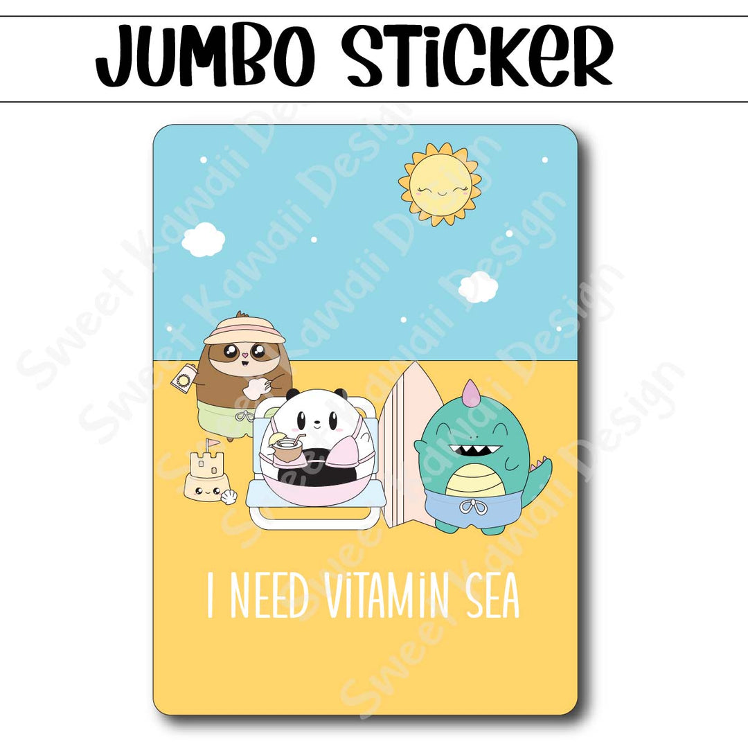 Kawaii Jumbo Sticker - Vitamin Sea - Size Options Available