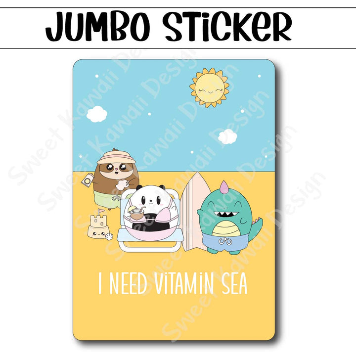 Kawaii Jumbo Sticker - Vitamin Sea - Size Options Available