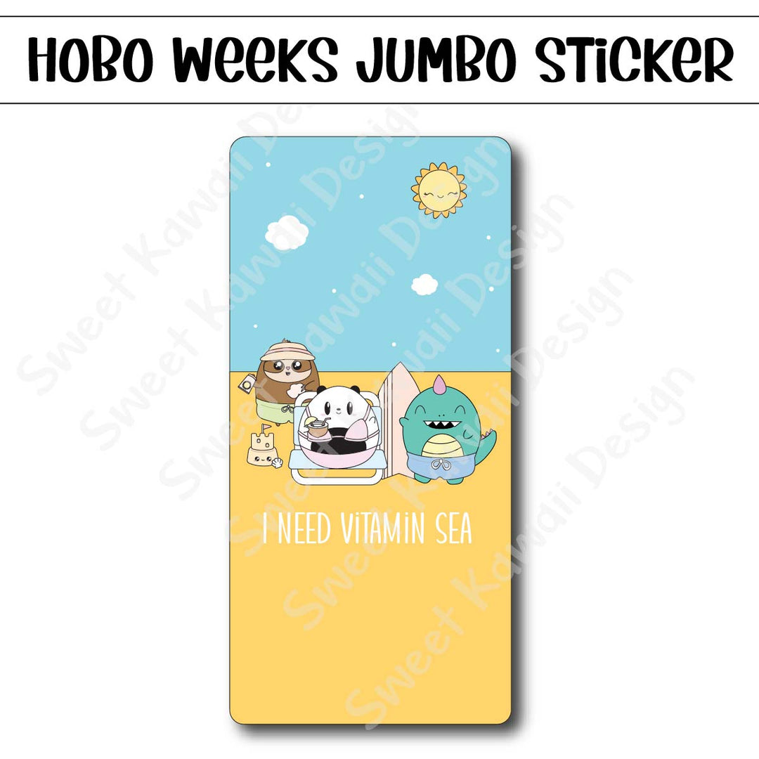 Kawaii Jumbo Sticker - Vitamin Sea - Size Options Available