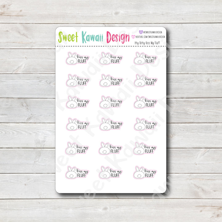 Kawaii Kiss My Fluff Stickers