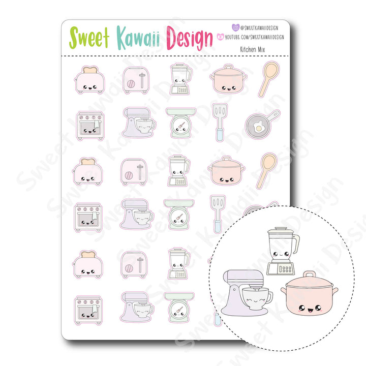 Kawaii Kitchen Mix Stickers