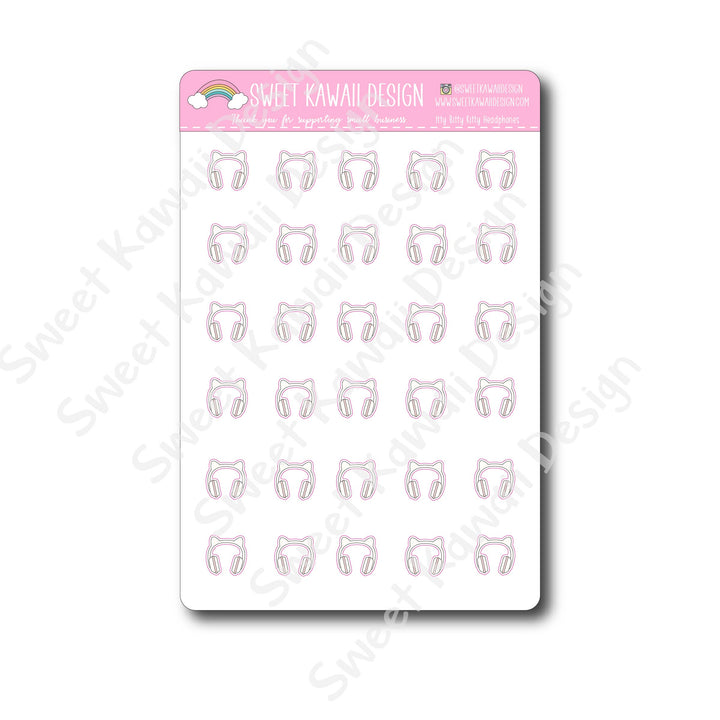 Kawaii Kitty Headphone Stickers