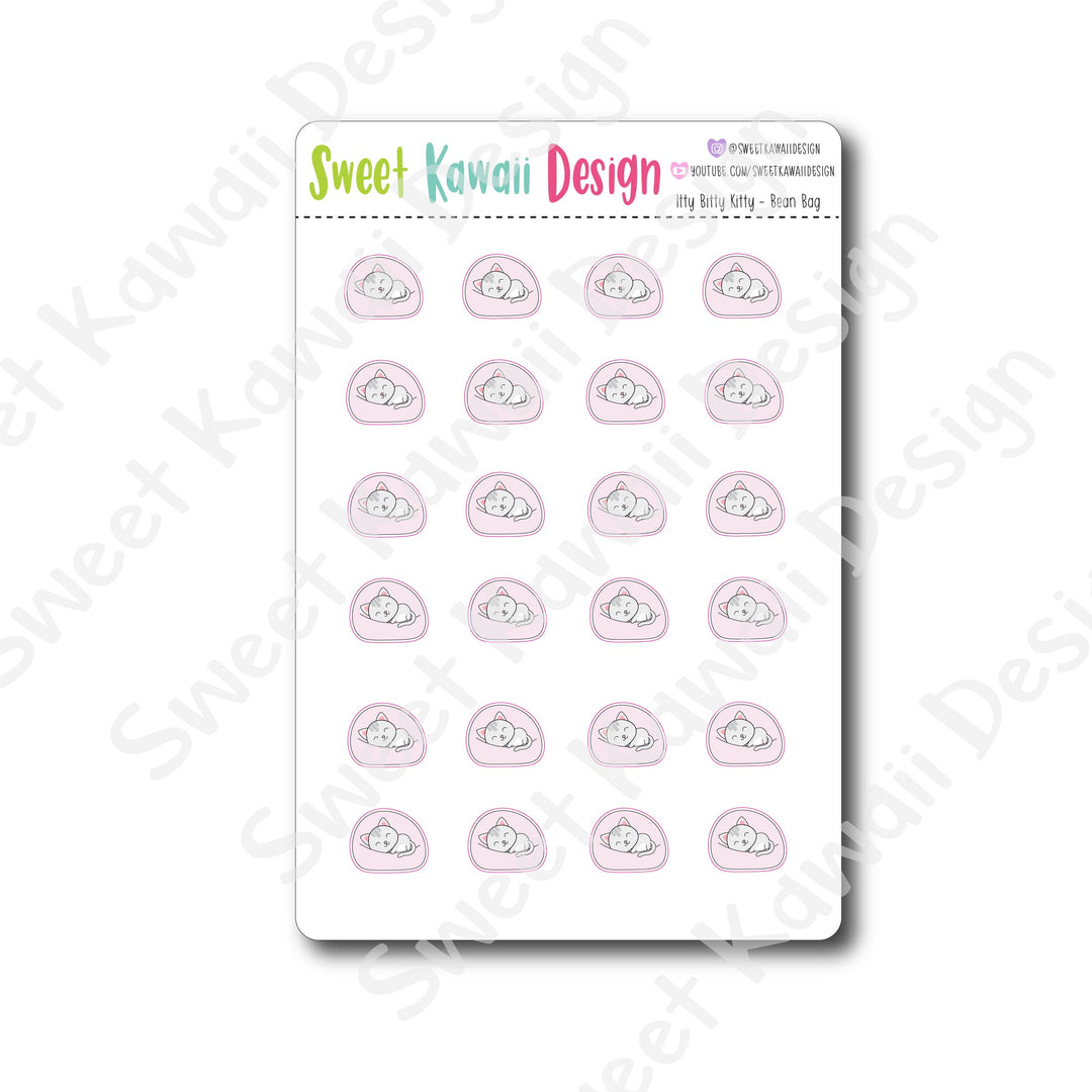 Kawaii Kitty Stickers - Bean Bag