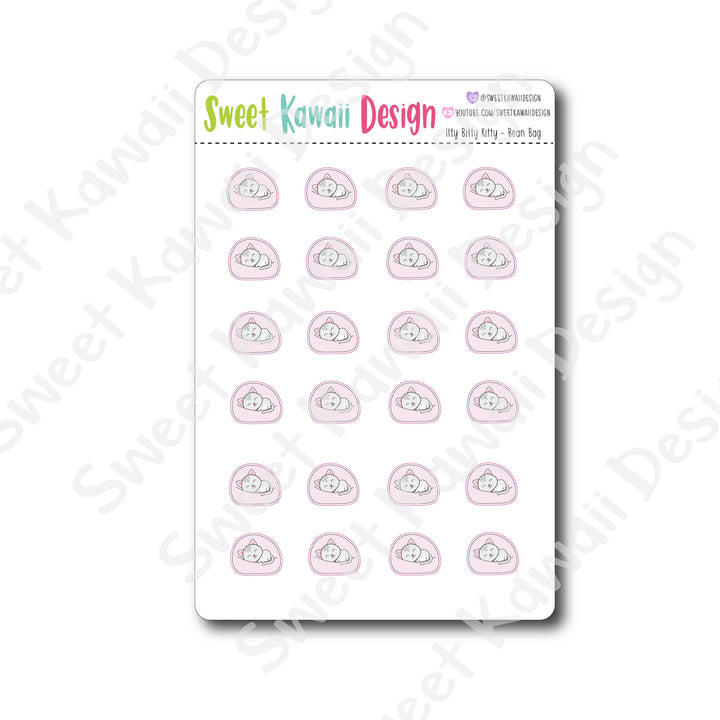 Kawaii Kitty Stickers - Bean Bag