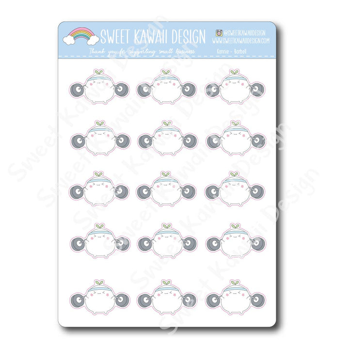 Kawaii Konnie Stickers - Barbell